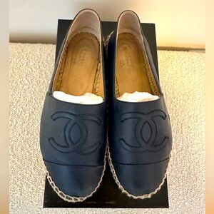 Chanel Navy Espradrille 35 35.5 36